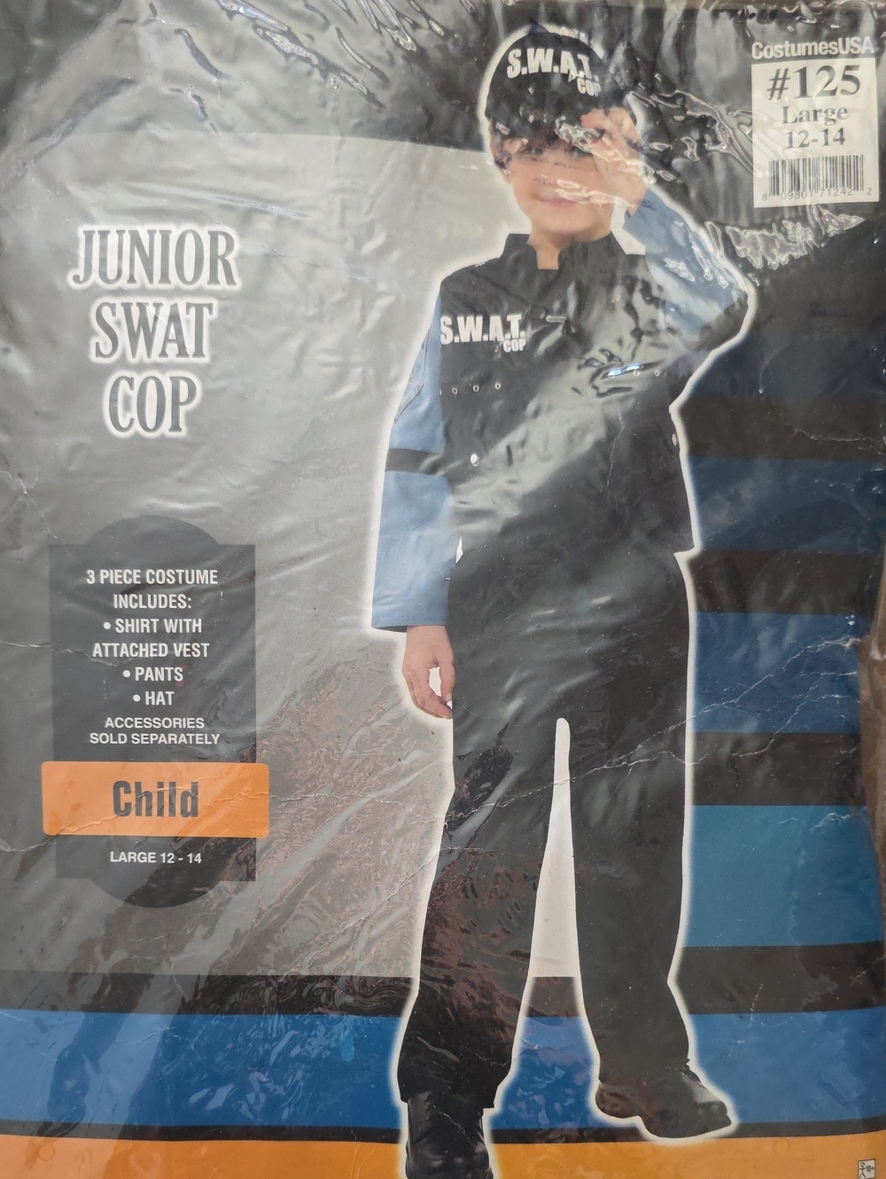 Spirit Junior S.W.A.T. Cop Costume - Black and Blue
